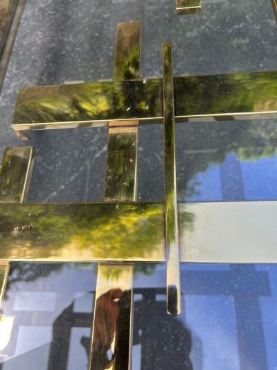 Romeo Rega STRIKING MODERNIST GOLD METAL MULTI STRAP AND BAR COFFEE TABLE