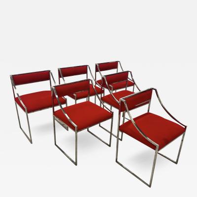 Romeo Rega Set of 6 Mid Century Modern Italian Dining Chairs by Romeo Rega