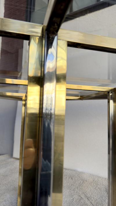 Romeo Rega Square table in polished brass and chromed steel Romeo Rega Italy circa 1970