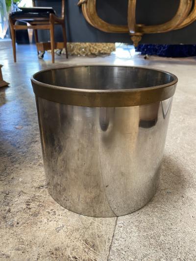 Romeo Rega Vintage Decorative Round Silver and Brass Bowl 1970