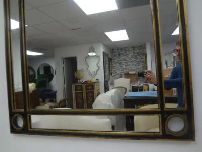 Romeo Rega Vintage Italian Mid Century Square Iron Mirror