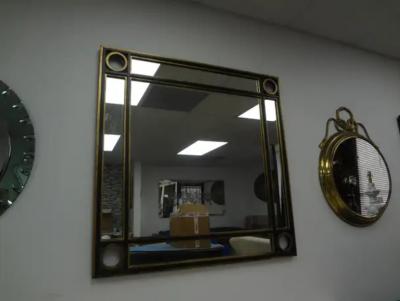 Romeo Rega Vintage Italian Mid Century Square Iron Mirror