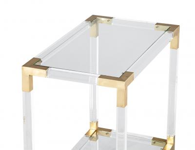 Romeo Rega Vintage Romeo Rega Acrylic and Brass Console Table 1970 s