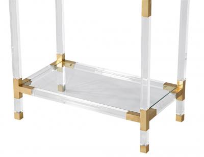 Romeo Rega Vintage Romeo Rega Acrylic and Brass Console Table 1970 s