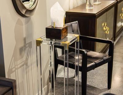 Romeo Rega Vintage Romeo Rega Acrylic and Brass Pedestal Stand