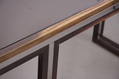 Romeo Rega XXL Romeo Rega Brass and Chrome Console Table