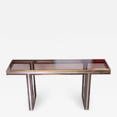 Romeo Rega XXL Romeo Rega Brass and Chrome Console Table