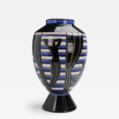 Rometti Umbertide Vase with Nude Comedy and Tragedy Masks by Rometti