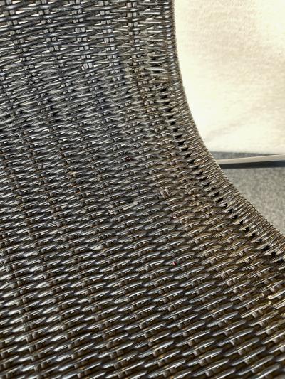 Ron Arad Set of 4 Chairs Zigo Metal Rattan by Ron Arad for Driade Italy 1990s