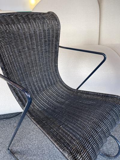 Ron Arad Set of 4 Chairs Zigo Metal Rattan by Ron Arad for Driade Italy 1990s