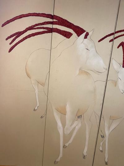 Ron Fritts EXTRAORDINARY FABRIC SCREEN OF ANTELOPES BY RON FRITTS