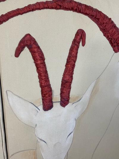 Ron Fritts EXTRAORDINARY FABRIC SCREEN OF ANTELOPES BY RON FRITTS