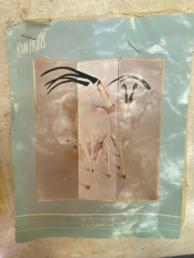 Ron Fritts EXTRAORDINARY FABRIC SCREEN OF ANTELOPES BY RON FRITTS