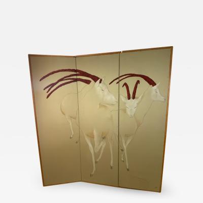 Ron Fritts EXTRAORDINARY FABRIC SCREEN OF ANTELOPES BY RON FRITTS