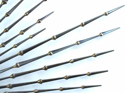Ron Schmidt Iron and Brass Pinwheel Sunburst Nail Wall Sculpture by Ron Schmidt