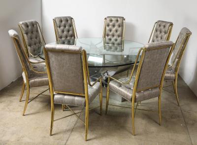 Ron Seff 1980s Polished Chrome and Stainless steel Coronet Dining Table by Ron Seff 