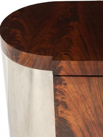 Ron Seff Burled Walnut Credenza with Chrome Sides 1970