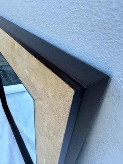 Ron Seff JMF Style Shagreen Framed Square Mirror by Ron Seff
