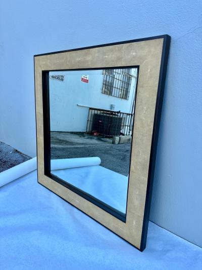 Ron Seff JMF Style Shagreen Framed Square Mirror by Ron Seff