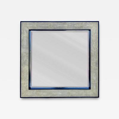 Ron Seff JMF Style Shagreen Framed Square Mirror by Ron Seff