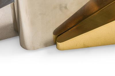 Ron Seff Large American Modern Polished Brass Chrome and Stainless Low Table Ron Seff