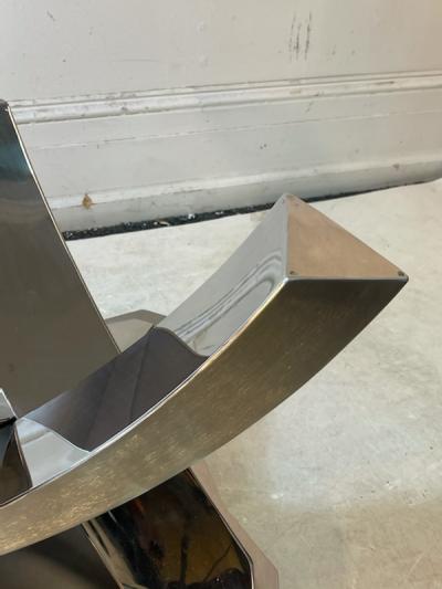 Ron Seff MODERNIST MATTE POLISHED CHROME SCULPTURAL TABLE IN THE MANNER OF RON SEFF