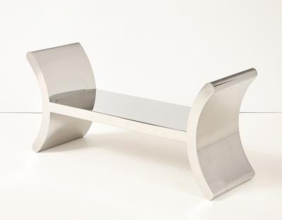 Ron Seff Mirror Polished Stainless Steel RAMSES Bench by Ron Seff