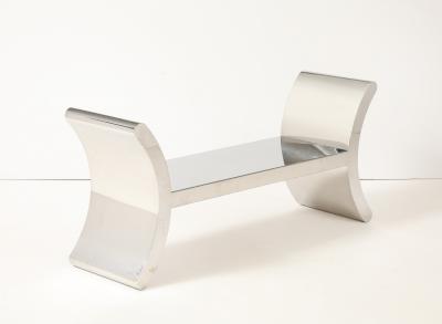 Ron Seff Mirror Polished Stainless Steel RAMSES Bench by Ron Seff