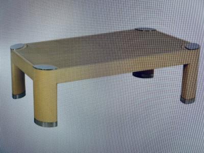 Ron Seff Oval Leg Cocktail Table in Lacquered Parchment Framing a Shagreen Top