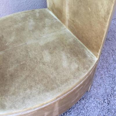 Ron Seff Pair of Ron Seff Goatskin Parchment Glass Side Tables Nightstands Tables