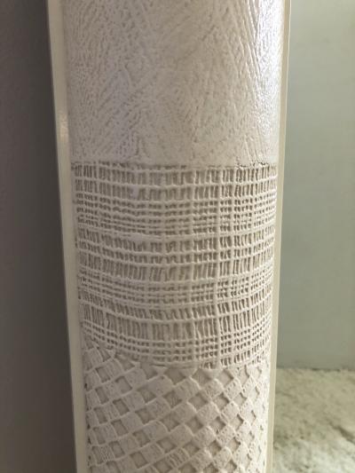 Ron Seff Ron Seff Linen ans woven fabric White Lacquered Mirror