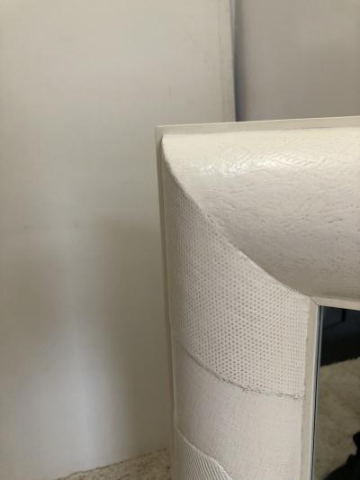 Ron Seff Ron Seff Linen ans woven fabric White Lacquered Mirror