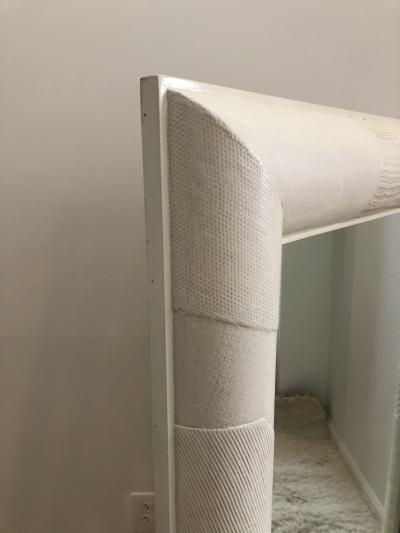 Ron Seff Ron Seff Linen ans woven fabric White Lacquered Mirror