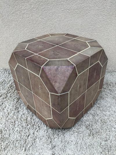 Ron Seff Ron Seff Shagreen Bone Inlaid Dice Shaped Table