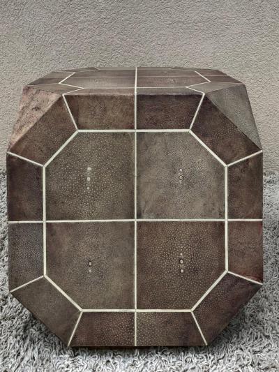 Ron Seff Ron Seff Shagreen Bone Inlaid Dice Shaped Table