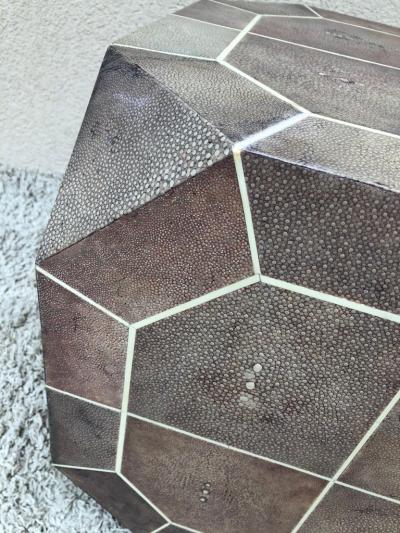 Ron Seff Ron Seff Shagreen Bone Inlaid Dice Shaped Table