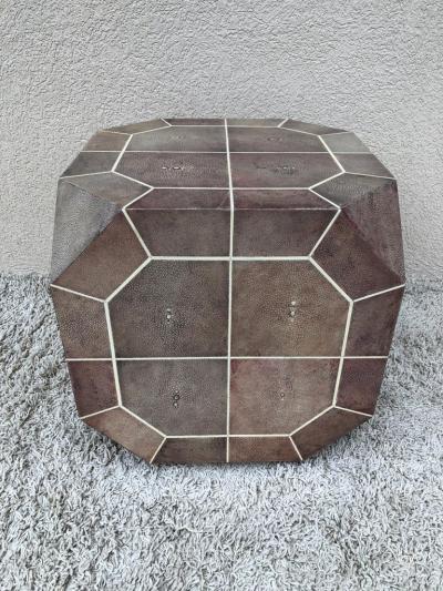 Ron Seff Ron Seff Shagreen Bone Inlaid Dice Shaped Table