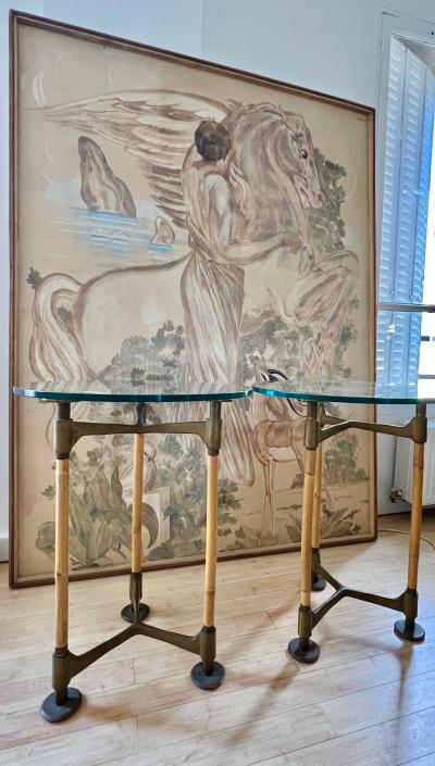 Ronald Cecil Sportes Ronald Cecil Sportes awesome pair of Nouveaux Barbares style side table