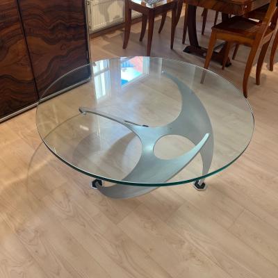 Ronald Schmitt Design Coffee Table by Knut Hesterberg Aluminum and Glass Germany 1960s