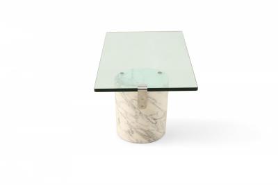 Ronald Schmitt Ronald Schmitt Bruelton White Carrara Marble And Glass Coffee Table