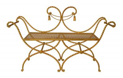 Rope and Tassel Gilt Loveseat