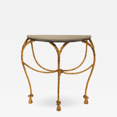 Rope and Tassel Gilt and Marble Console Table