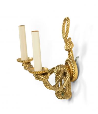 Rope and Tassel Style Gilt Bronze Wall Sconce