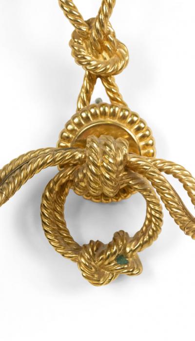 Rope and Tassel Style Gilt Bronze Wall Sconce
