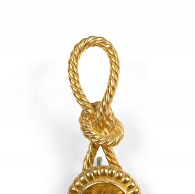 Rope and Tassel Style Gilt Bronze Wall Sconce