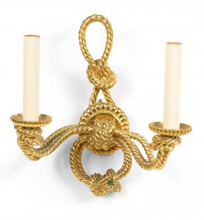 Rope and Tassel Style Gilt Bronze Wall Sconce