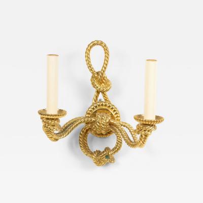 Rope and Tassel Style Gilt Bronze Wall Sconce
