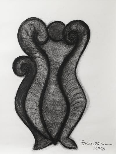 Rosanne Sniderman Charcoal Drawing V10 by Rosanne Sniderman