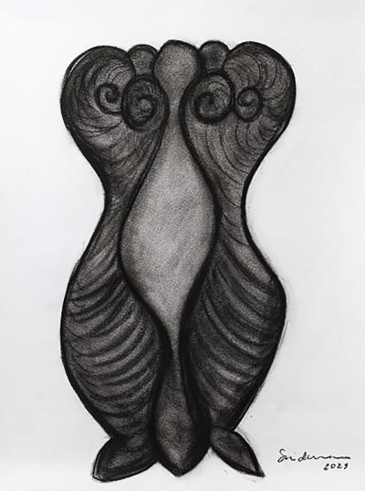 Rosanne Sniderman Charcoal Drawing V6 by Rosanne Sniderman