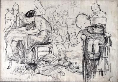 Rose Cecil O Neill Kewpies to The Rescue to Help the Downtrodden in Slums Feminist Art